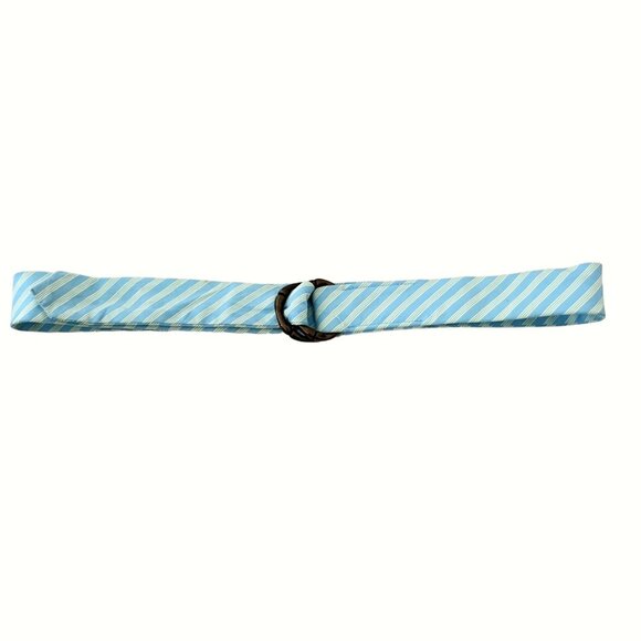 J CREW striped cotton d-ring belt S/M - Picture 2 of 4